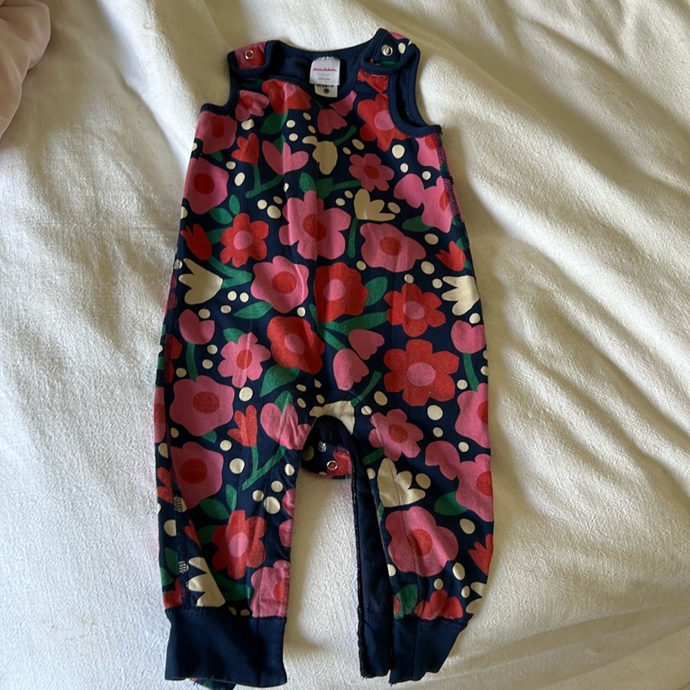 Hanna Andersson Blue Floral Playsuit. Size 18-24 months.